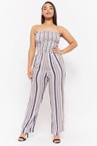 Forever21 Plus Size Smocked Striped Jumpsuit