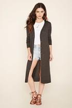 Forever21 Women's  Charcoal Buttoned Duster Cardigan