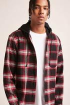 Forever21 Plaid Flannel Hooded Shirt