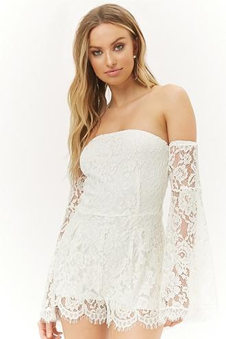 Forever21 Lace Off-the-shoulder Romper