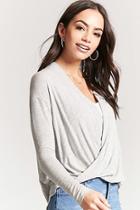 Forever21 Heathered Surplice Top