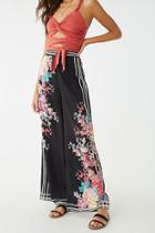 Forever21 Floral & Striped-trim Palazzo Pants