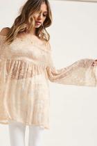 Forever21 Smocked Lace Swing Top