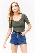 Forever21 Ruched Ribbed Tee