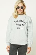 Forever21 Women's  Los Angeles Raw-cut Sweatshirt