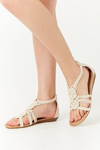 Forever21 Faux Leather Crochet Strap Sandal