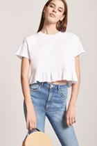 Forever21 Raw-cut Ruffle Hem Top