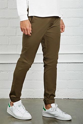 21 Men Men's  Brown Drawstring Woven Joggers
