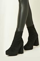 Forever21 Women's  Black Faux Suede Sock Boots