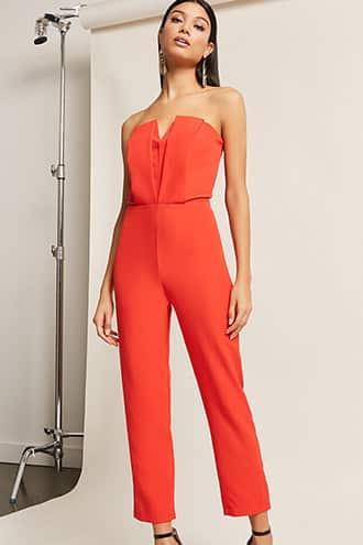 Forever21 Pleated Tube Jumpsuit