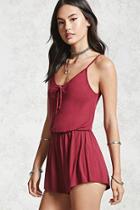 Forever21 Lace-up Cami Romper