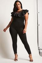 Forever21 Plus Size Illusion-neck Ruffle Jumpsuit