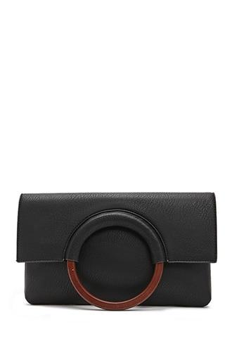 Forever21 Faux Leather O-ring Clutch