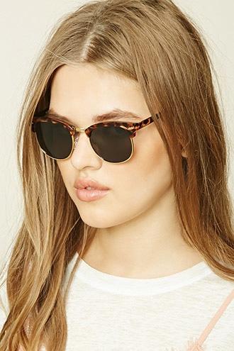 Forever21 Brown Classic Round Sunglasses