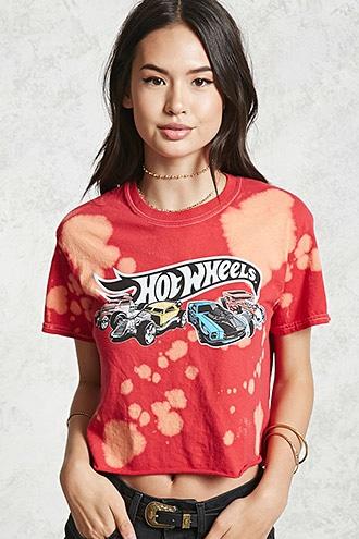 Forever21 Hot Wheels Bleach Dye Tee