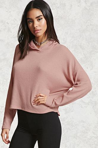 Forever21 Ribbed Boxy Hoodie Top