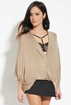 Forever21 Women's  Taupe Drapey Surplice Top