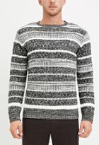 21 Men Marled Mix-striped Sweater
