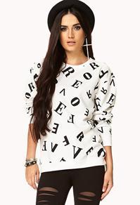 Forever21 Mixed Letters Sweatshirt