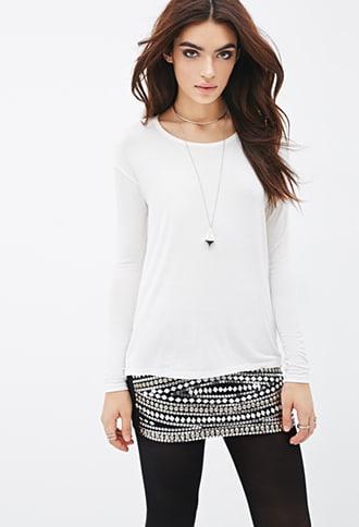 Forever21 Chiffon-paneled Trapeze Top
