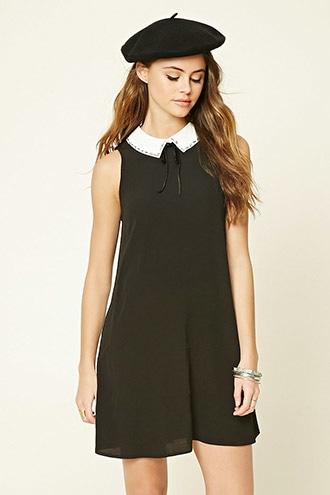 Forever21 Women's  Tie-neck Collar Mini Dress