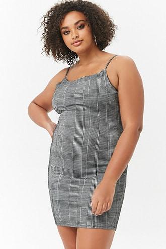 Forever21 Plus Size Glen Plaid Bodycon Dress