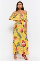 Forever21 Chain Link & Floral Off-the-shoulder Maxi Dress