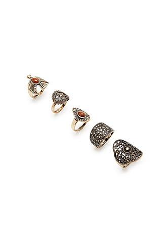 Forever21 Bird And Filigree Ring Set