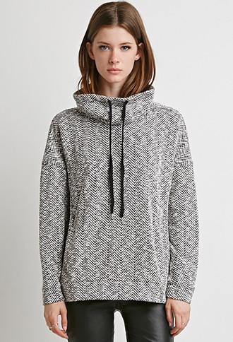 Forever21 Funnel Neck Chevron Pullover