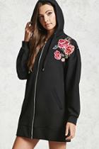 Forever21 Embroidered Floral Hoodie