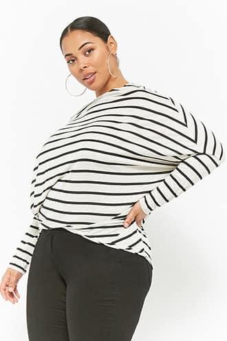 Forever21 Plus Size Striped High-low Top