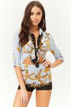Forever21 Baroque Sea Life Shirt & Shorts Set