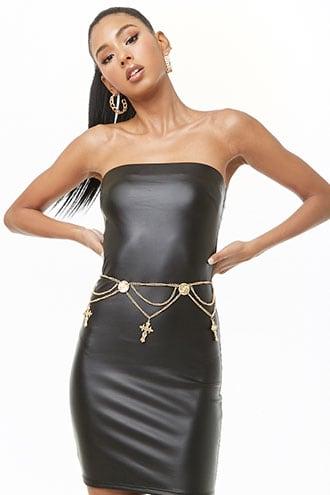 Forever21 Cross Pendant Chain Waist Belt