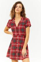Forever21 Plaid Button-front Shirt Dress