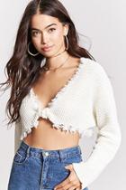 Forever21 Frayed Sweater-knit Crop Top