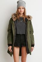 Forever21 Faux Fur Hooded Utility Jacket