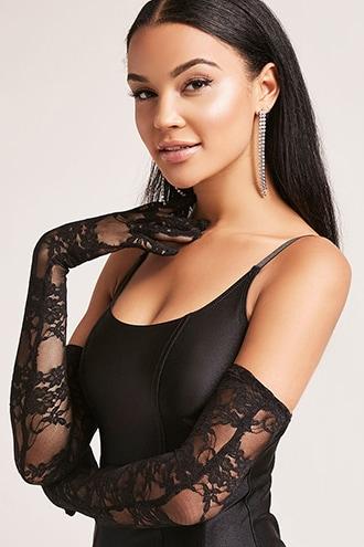 Forever21 Sheer Lace Opera Gloves