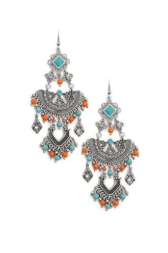 Forever21 Beaded Ornate Chandelier Earrings