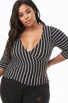 Forever21 Plus Size Striped Faux-wrap Top
