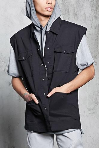 Forever21 Collared Button-front Vest