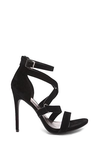 Forever21 Shoe Republic Faux Suede Strappy Heels