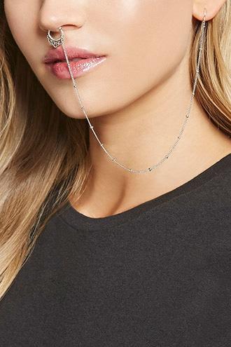 Forever21 Nose Ring Chain Earring