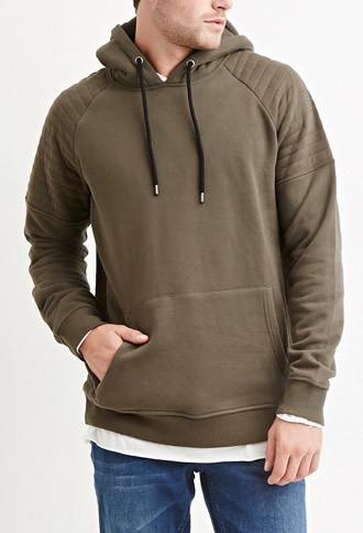 21 Men Men's  Quilted Cotton-blend Hoodie