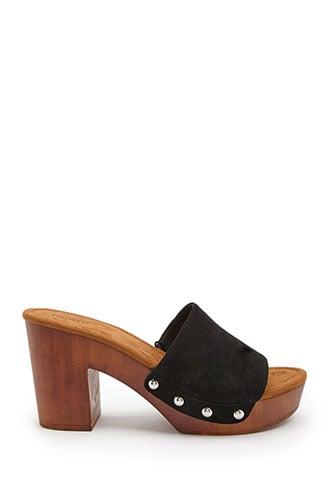 Forever21 Faux Suede Clog Heels