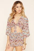 Forever21 Women's  Raga Abstract Print Crop Top