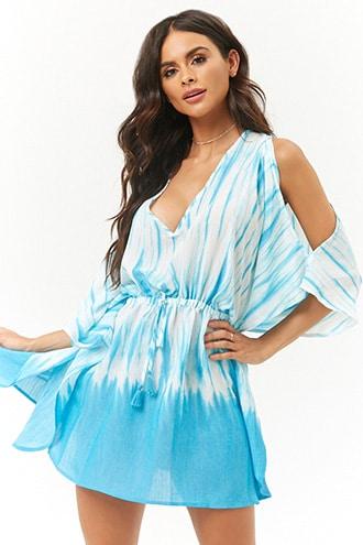 Forever21 Hawaiian Tropic Tie-dye Kaftan Swim Cover-up