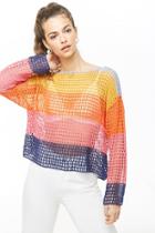 Forever21 Colorblock Open-knit Sweater