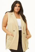 Forever21 Plus Size Longline Double-breasted Vest