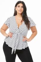 Forever21 Plus Size Polka Dot Plunging Top