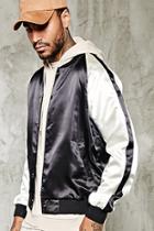 21 Men Men's  Stripe-sleeve Souvenir Jacket